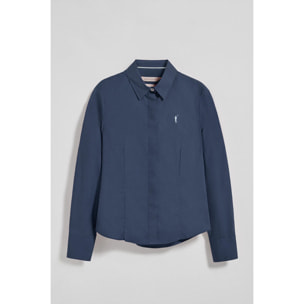 Camisa slim de popelín azul marino con logo bordado Rigby Go