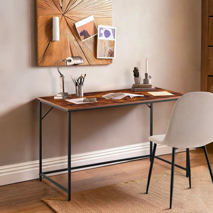 Scrivania industrial pieghevole 120x60x75 cm con top in legno - Tyler