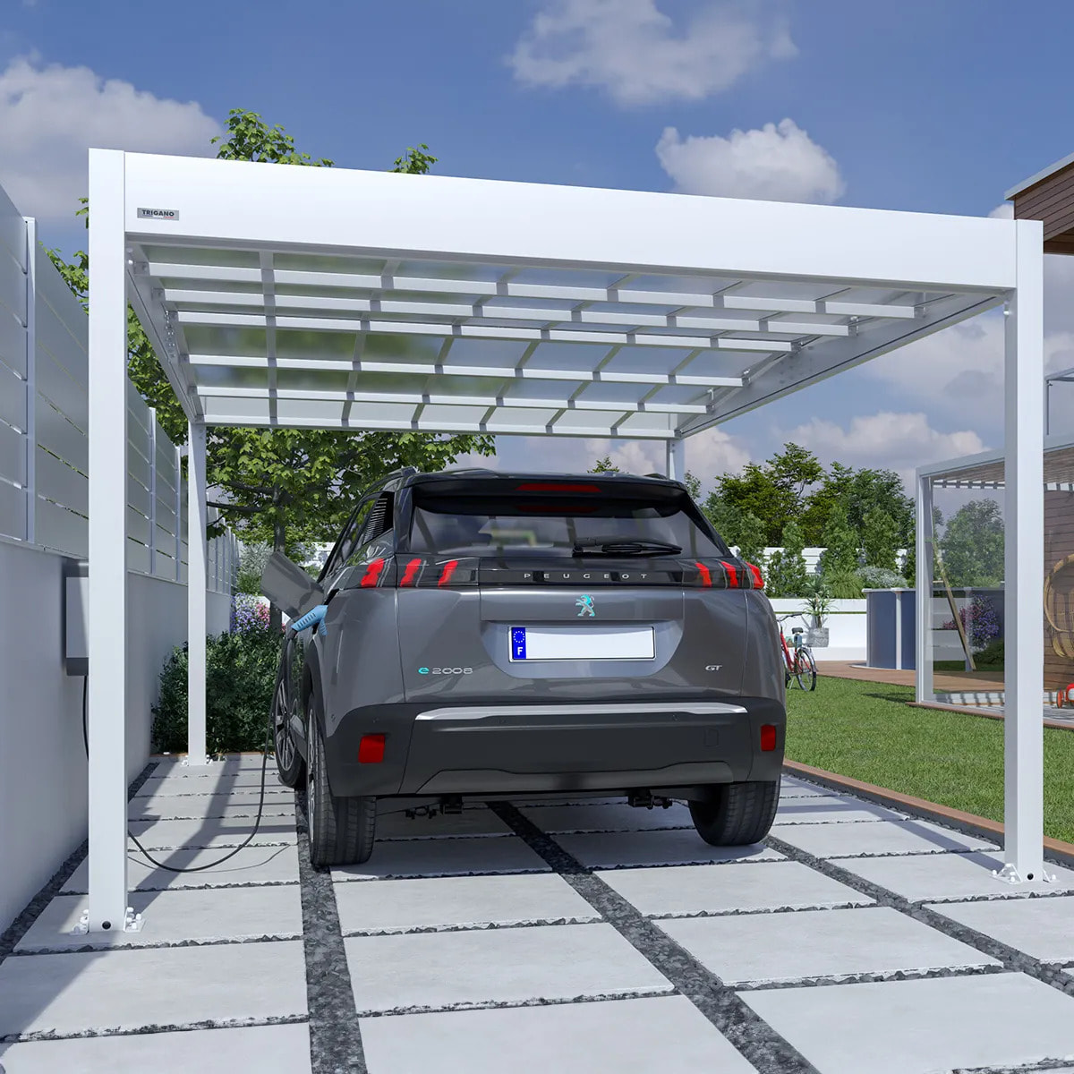 Carport aluminium BLANC Trigano - LIBECCIO - 16 m²