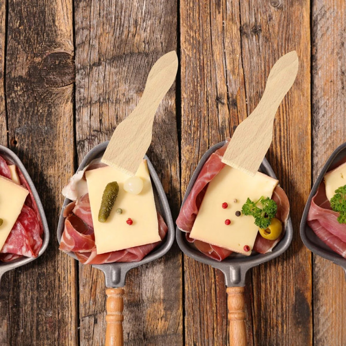 Lot de 12 spatules à raclette en bois FSC 13 cm Fackelmann