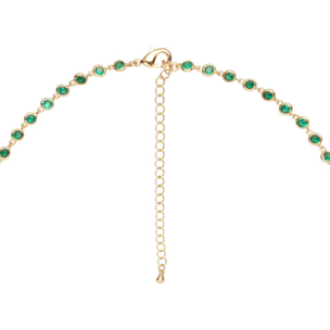 Collana U.S. Polo Assn. In metallo dorato con cristalli verde smeraldo