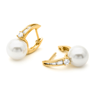 Pendientes Esha acabado oro amarillo 18k