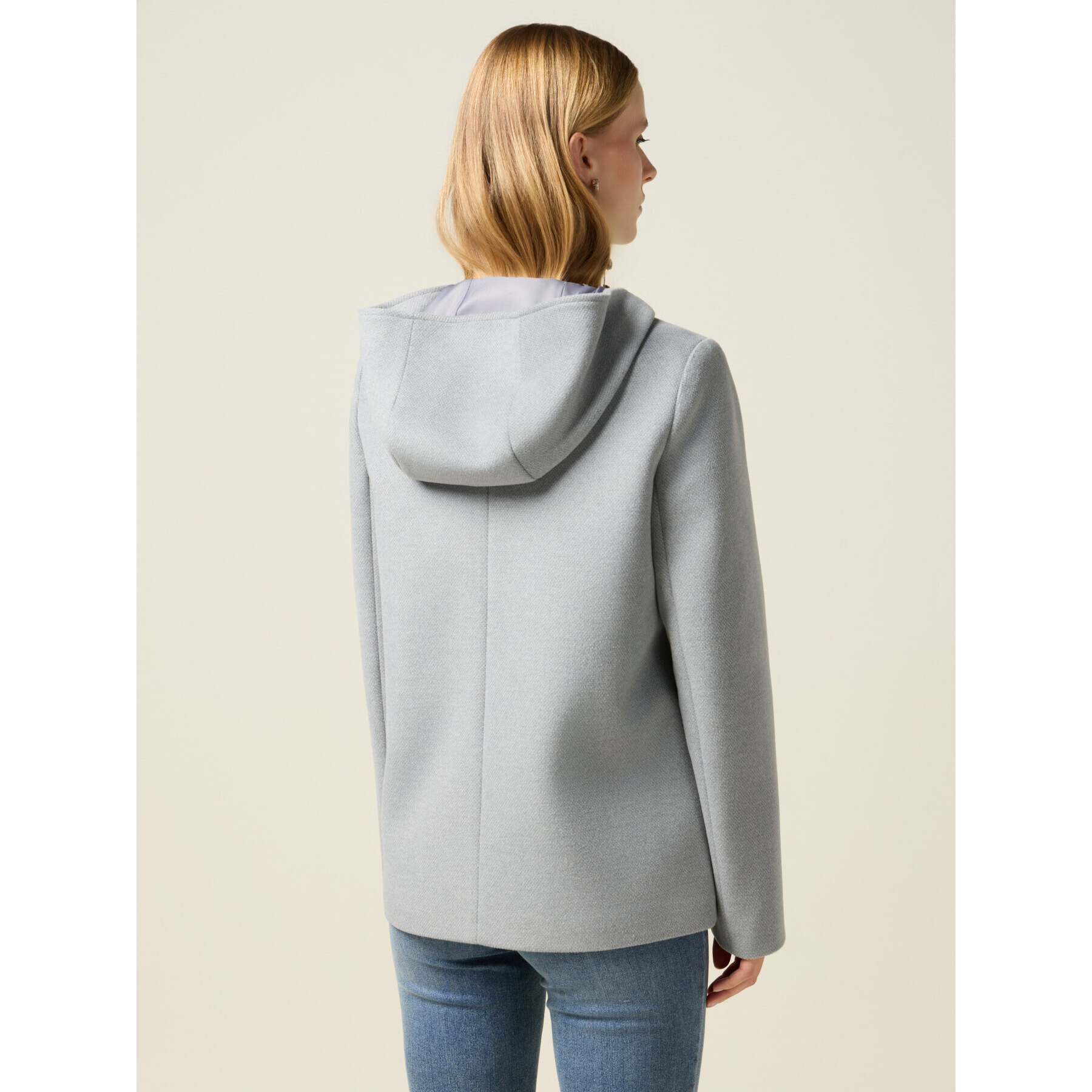 Oltre - Cappotto corto con zip e cappuccio - Grigio