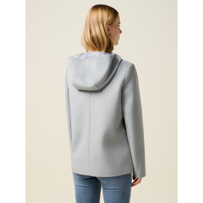 Oltre - Cappotto corto con zip e cappuccio - Grigio