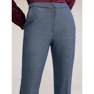 Motivi - Pantalones flare en tejido teñido en hilo - Light - blue