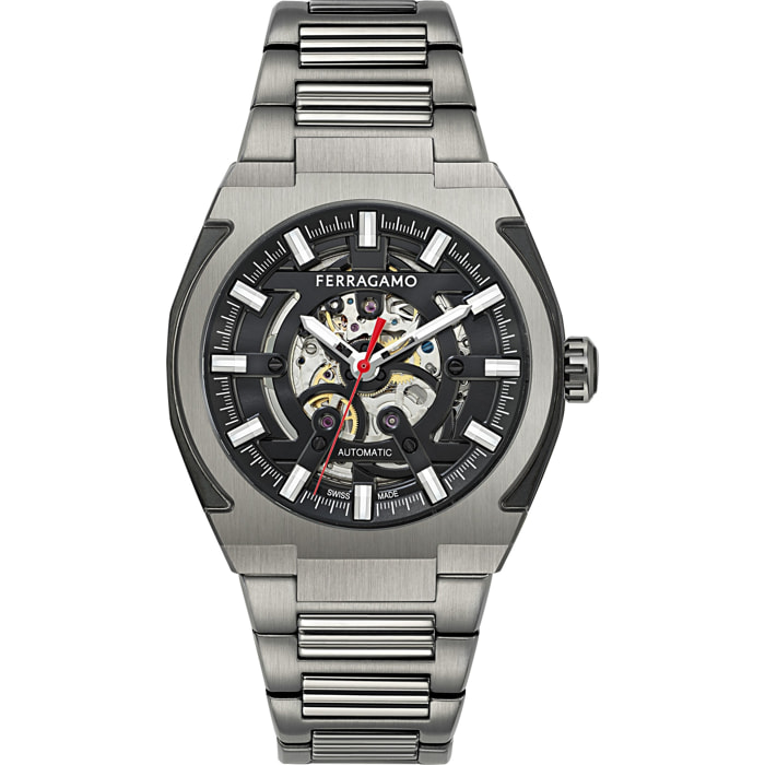 Ferragamo Orologio Analogico Al Quarzo Ta-Supreme Skeleton-Fw
