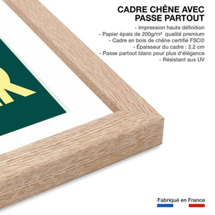 Affiche Cigogne de Colmar Affiche + cadre en bois - Chêne