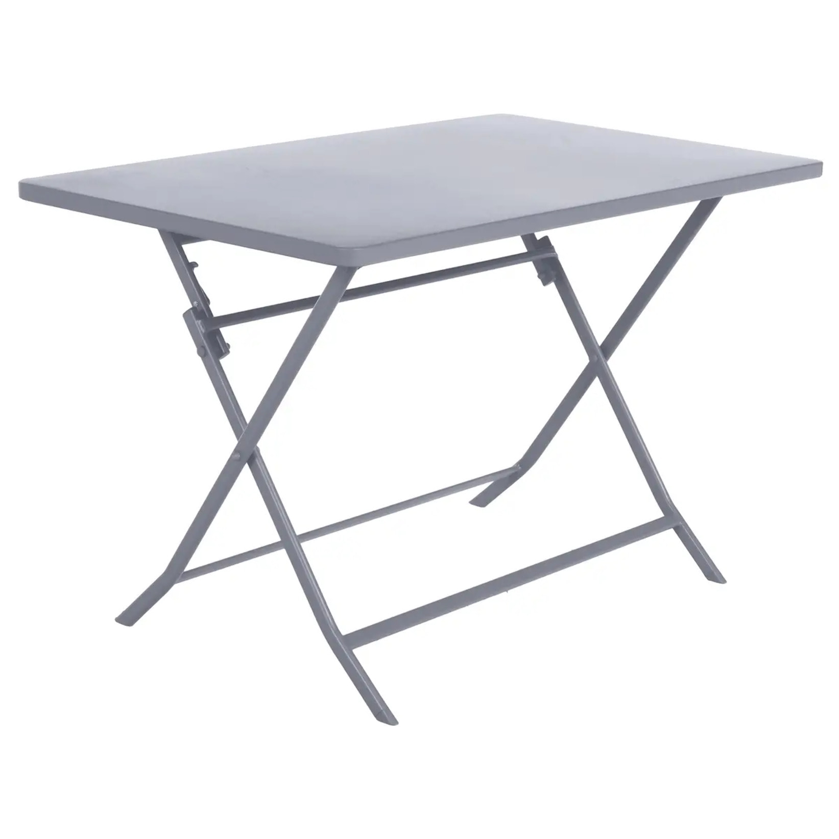 Table de jardin pliante rectangulaire "Greensboro" gris quartz 4 places en acier traité époxy