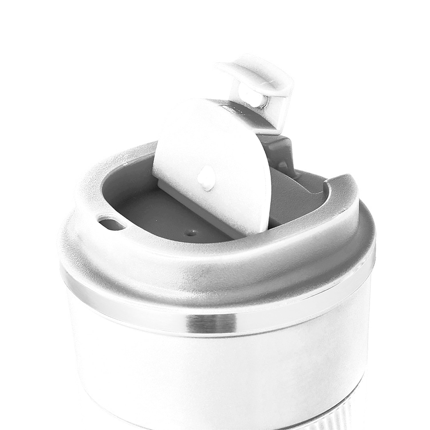 Vaso térmico en acero inox de doble pared y 400 ml de capacidad. Con dosificador en tapa y abrefácil, banda de silicona a juego y base antideslizante. Libre de BPA.