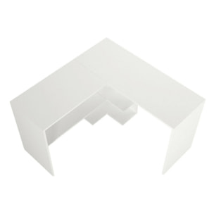Scrivania Emiliana, Scrittoio multiuso, Tavolo per ufficio porta PC, Piano di lavoro, 120x120h74 cm, Bianco