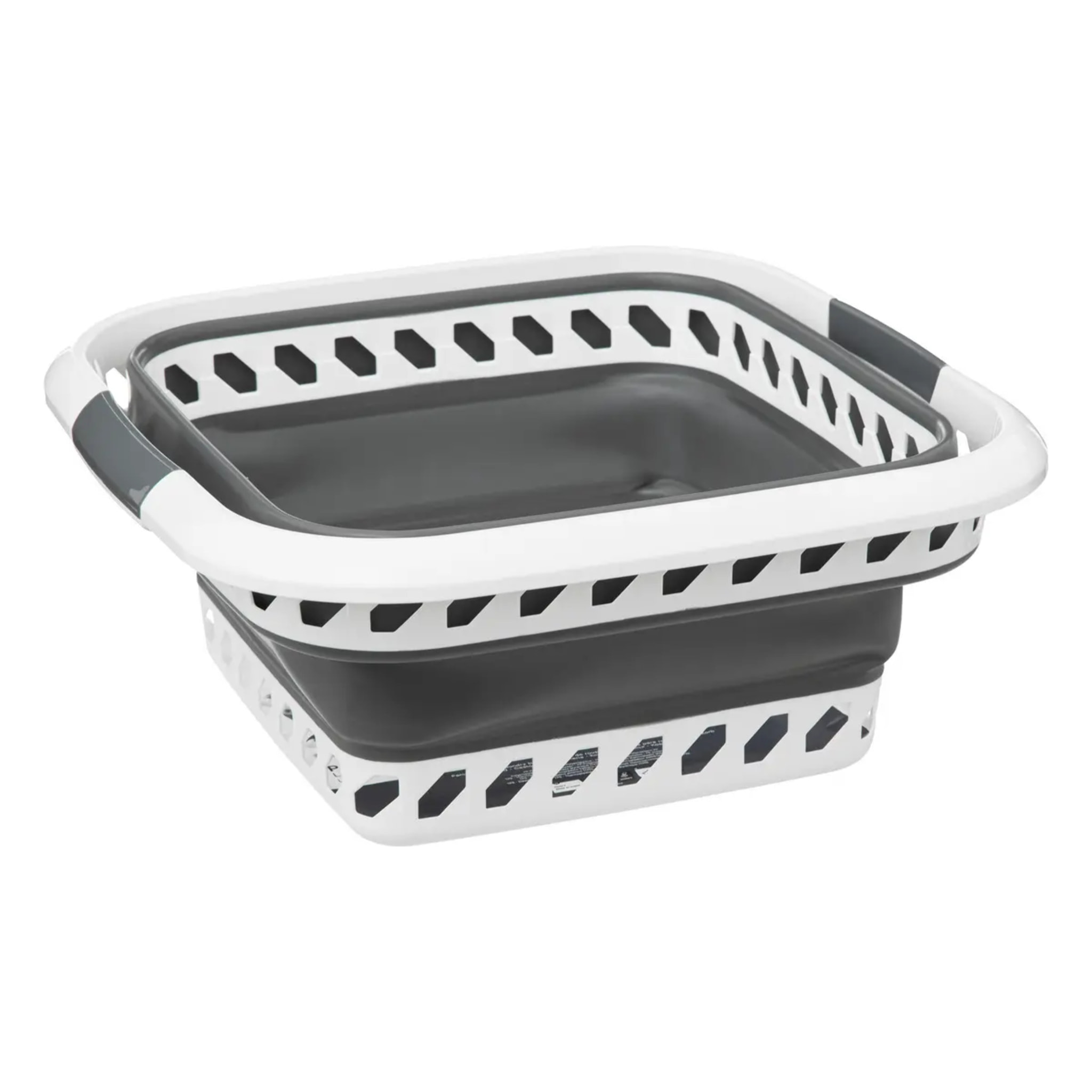 Corbeille à linge pliable 40L gris et blanc