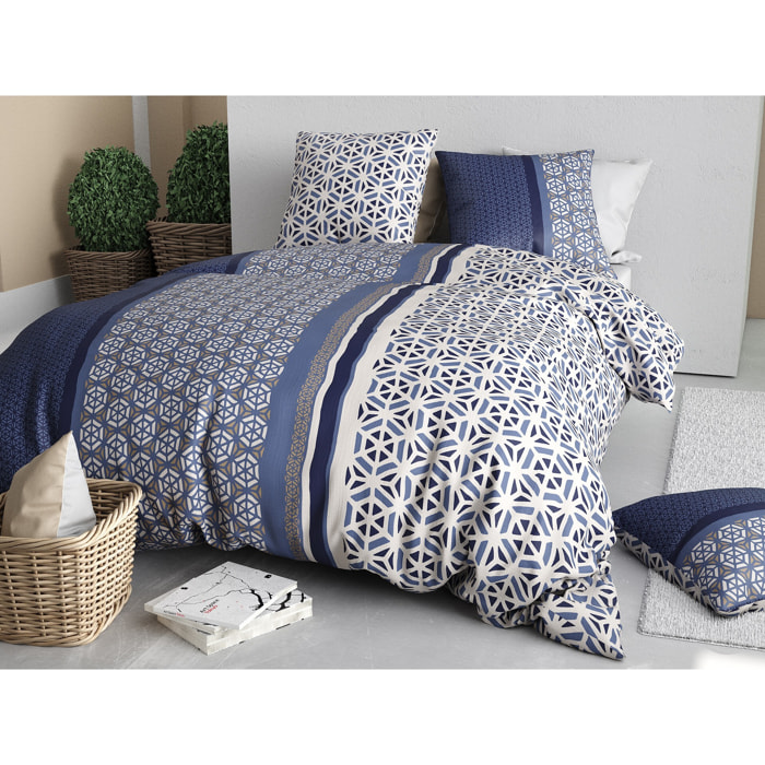 Parure housse de couette coton multicolore
