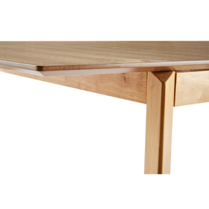 Table extensible rallonges intégrées rectangulaire en bois clair frêne L160-210 cm BONAVISTA