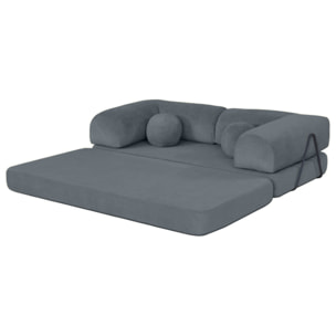 Nebula - Canapé 3 places convertible en velours texturé - Gris