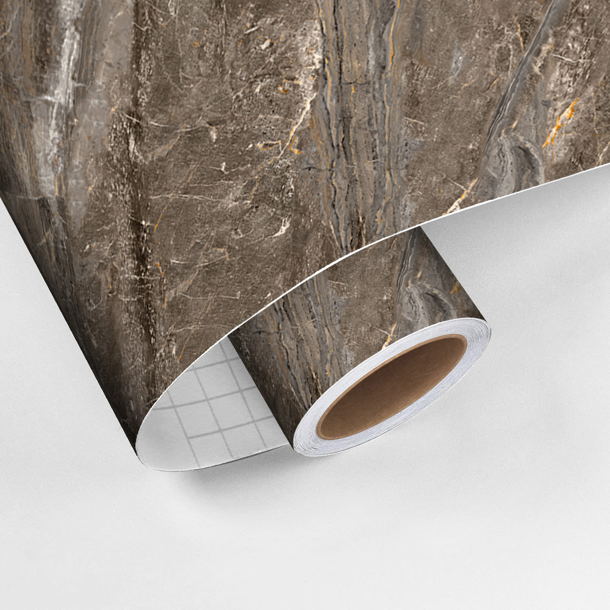 Revêtement sticker sol - MARBRE BRUN - Rouleau adhésif Protection Anti-dérapant