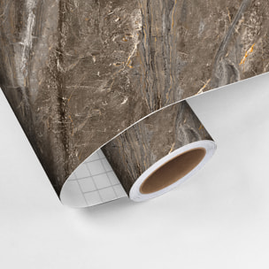 Revêtement sticker sol - MARBRE BRUN - Rouleau adhésif Protection Anti-dérapant