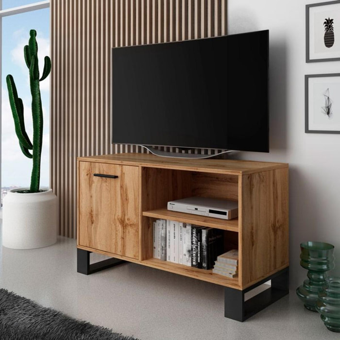 Mueble TV Raw 100 Roble oscuro - Negro