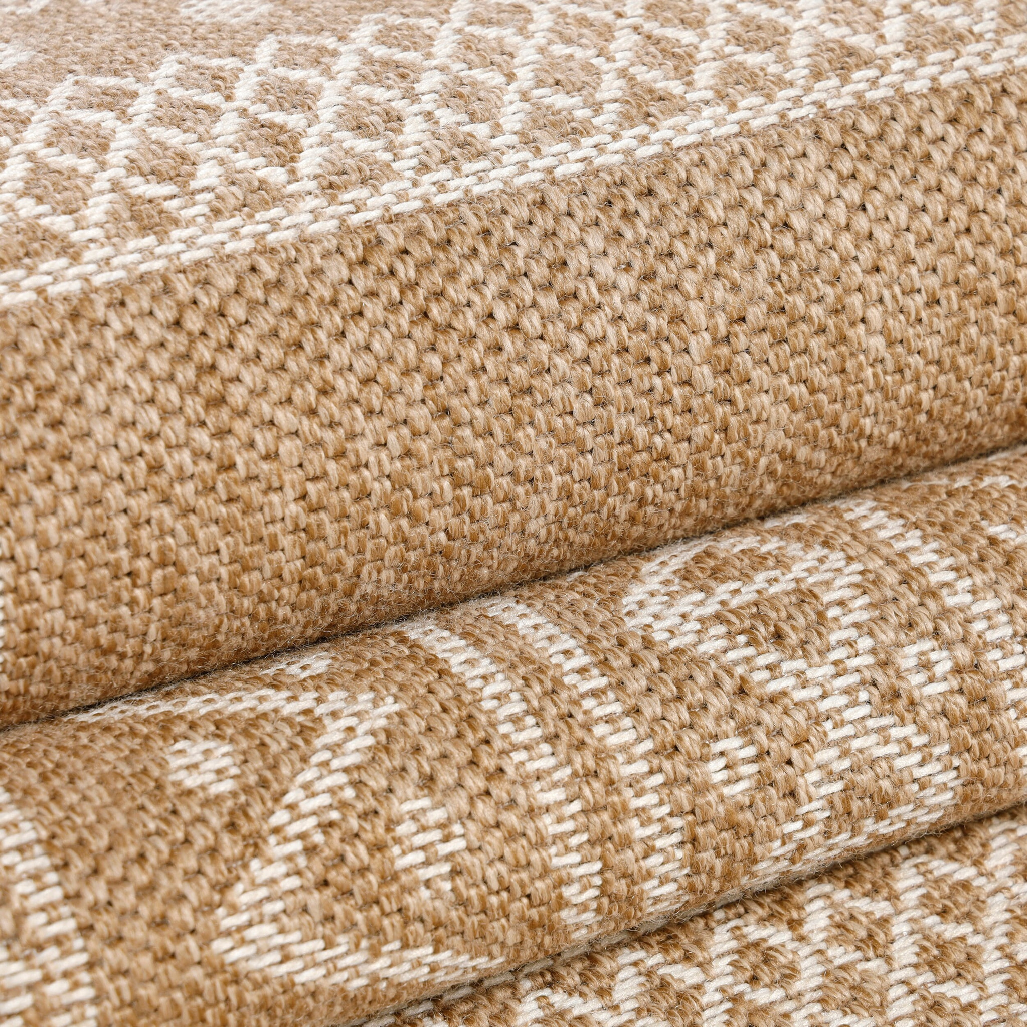 DHAKA - Tapis intérieur/extérieur aspect jute motif mandala beige