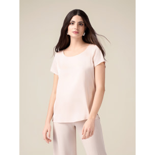 Oltre - Blusa in raso misto viscosa - Rosa