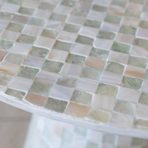 Table basse en coquille de capiz verte  ZINA