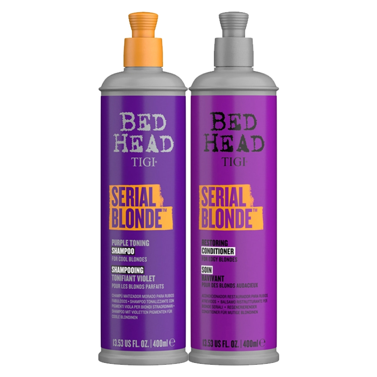 TIGI Kit Bed Head Serial Blonde Purple Toning Shampoo 400ml + Conditioner 400ml