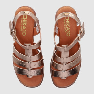 Sandalias de Piel - Oro - Tacón: 7 cm