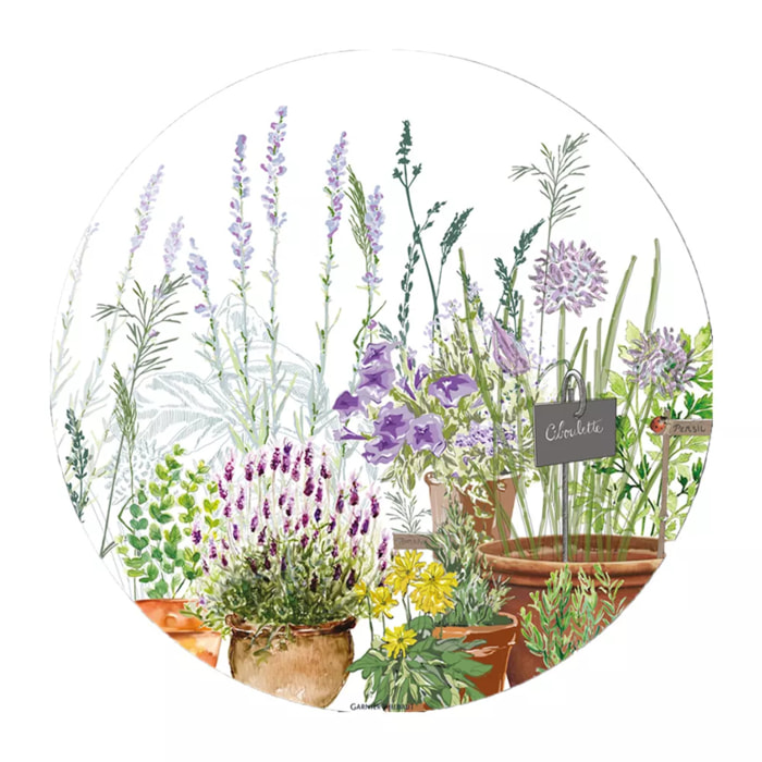 Set vinyle 860 g/m² imprimé vert violet Jardin aromatique provence
