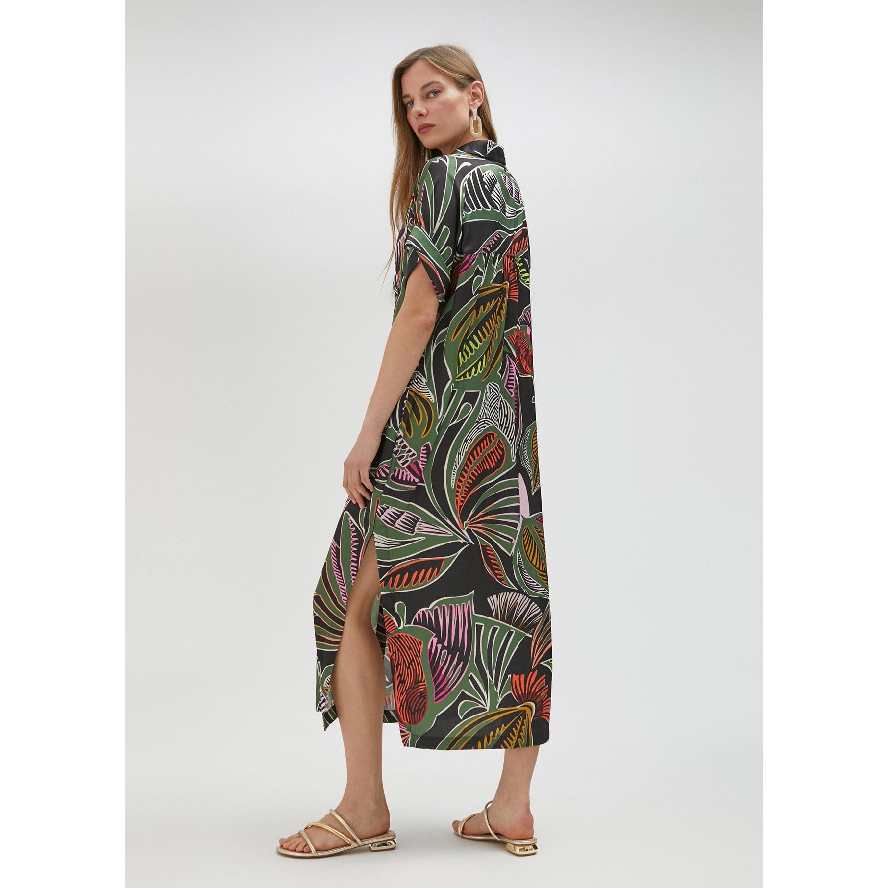 Vestito chemisier stampa tropicale