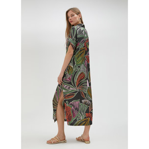 Vestito chemisier stampa tropicale