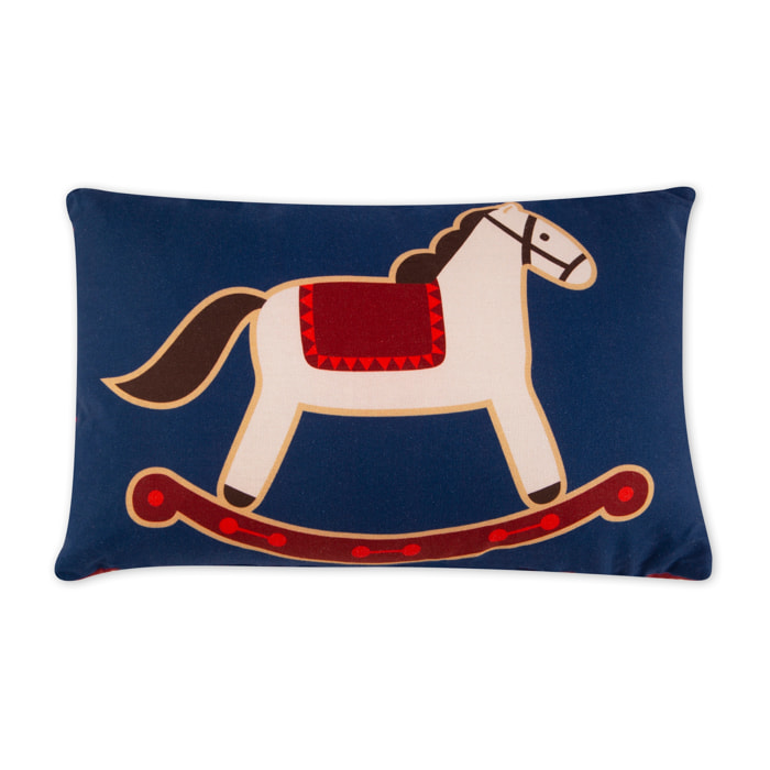 Cuscino arredo Excelsa – Vintage Christmas, Cotone e poliestere blu