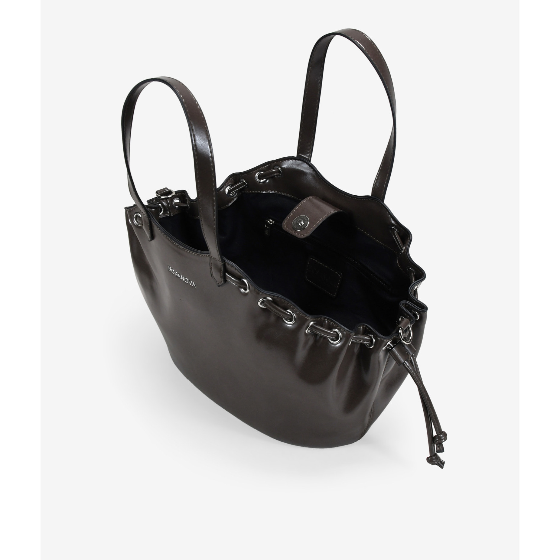 Bolso de mano visón con fruncido