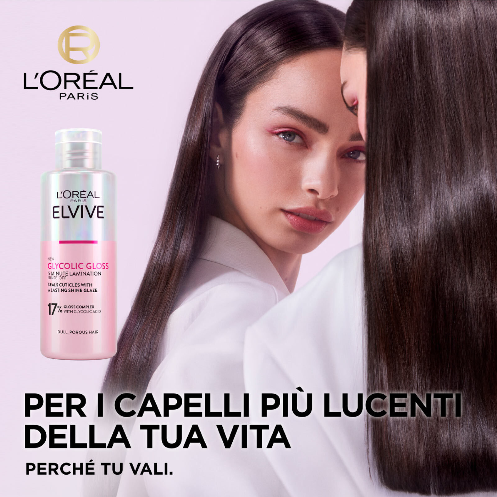 Trattamento Laminazione 5 Minuti Elvive Glycolic Gloss con Acido Glicolico per Capelli Spenti - Flacone da 200ml