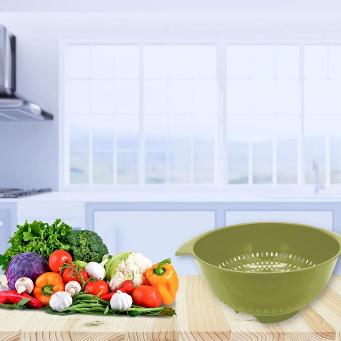 Passoire en plastique vert 23 cm de diamètre Fackelmann Zéro