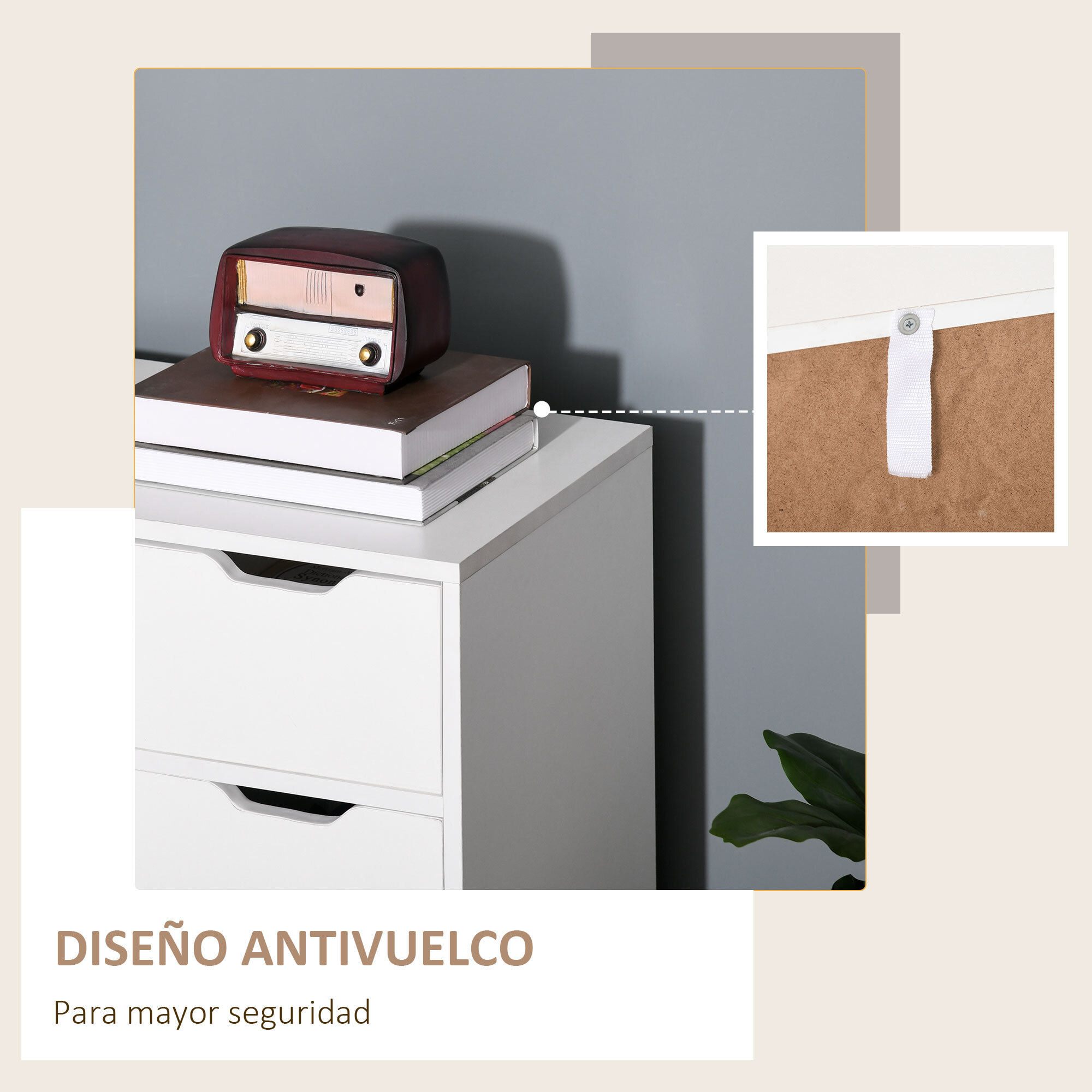 Conjunto para el Hogar Incluye 1 Mueble de TV para Televisiones hasta 50 Pulgadas 1 Aparador Auxiliar y 1 Estantería en Forma de Escalera Blanco y Natural