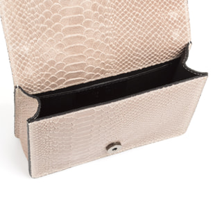 Lorenza Bolso de mano Mujer.Piel auténtica Gamuza Grabado Serpiente