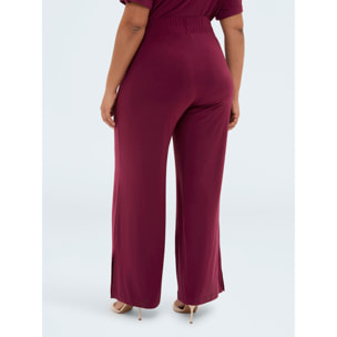 Fiorella Rubino - Pantaloni Wide Leg in jersey - Bordeaux
