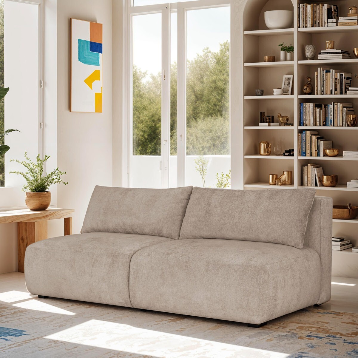 Canapé convertible 3 places en tissu chenille - JASPER