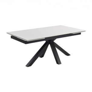 Table extensible en céramique blanc pure L160/240cm - 9 piètements - UNIK