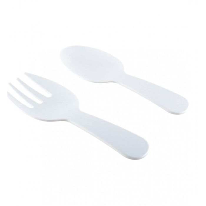 Couverts salade blanc en mélamine 27x9.5x1cm