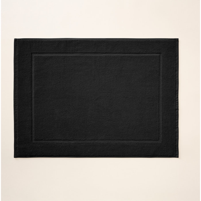 Tapis de bain coton peigné - 600 g/m2 noir