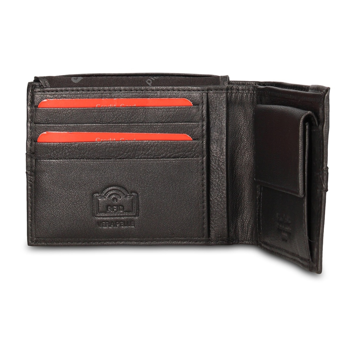 Portafoglio uomo in vera pelle - Modello Astero Plus - Casual - 12.5 x 9.0 x 2.0 cm