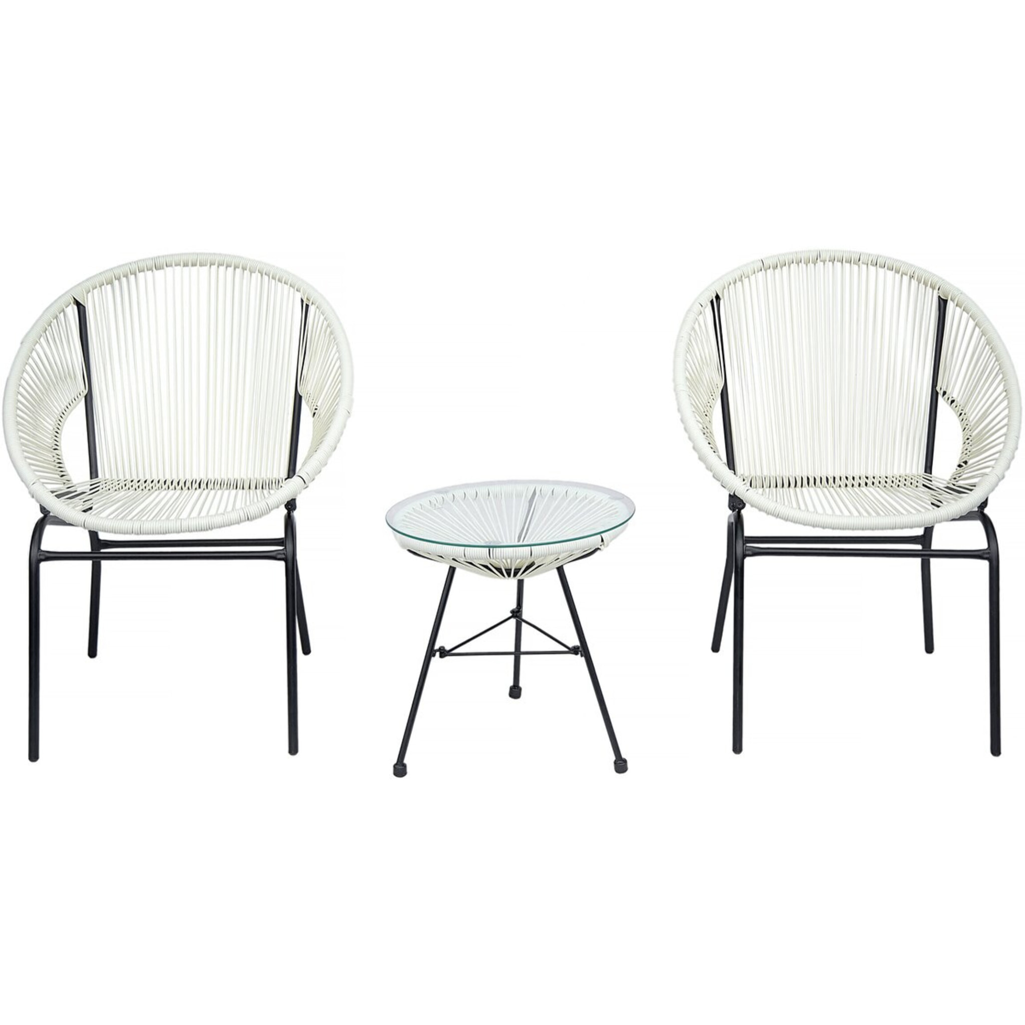 Salon de jardin acapulco "Poli"- 2 places - Blanc