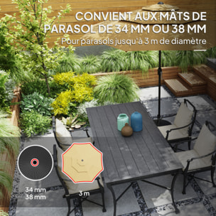 Pied de parasol design rond dia.55 x 30 cm - lestage eau sable - HDPE noir