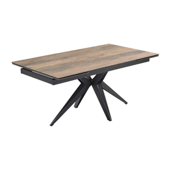 Table extensible céramique effet bois 180/260 cm - 8 piètements - UNIK