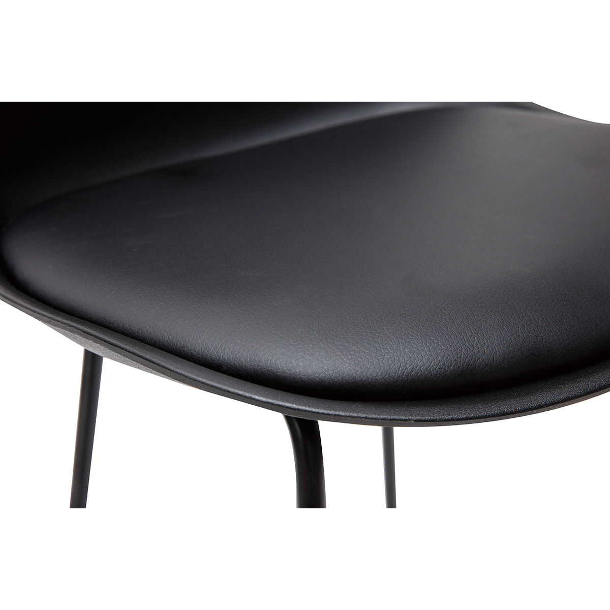 Tabourets de bar design noirs pieds métal 65 cm (lot de 2) FRANZ