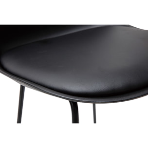 Tabourets de bar design noirs pieds métal 65 cm (lot de 2) FRANZ