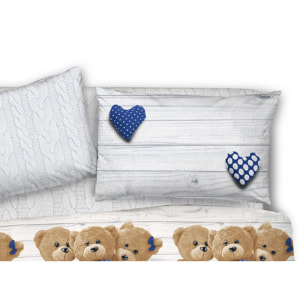 Copripiumino Parure Sacco Orsetti Blu
