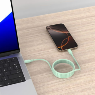 Câble de charge ESSENTIELB vers USB-C silicone magnétique 1M Vert