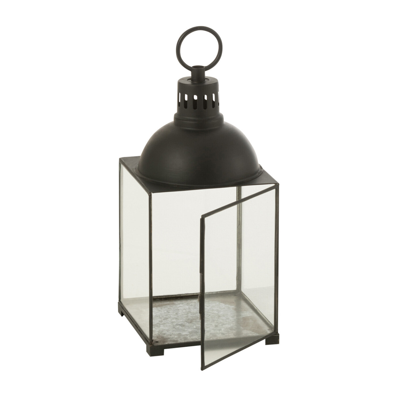 J-Line lanterne Hagrid - verre/fer - noir - small