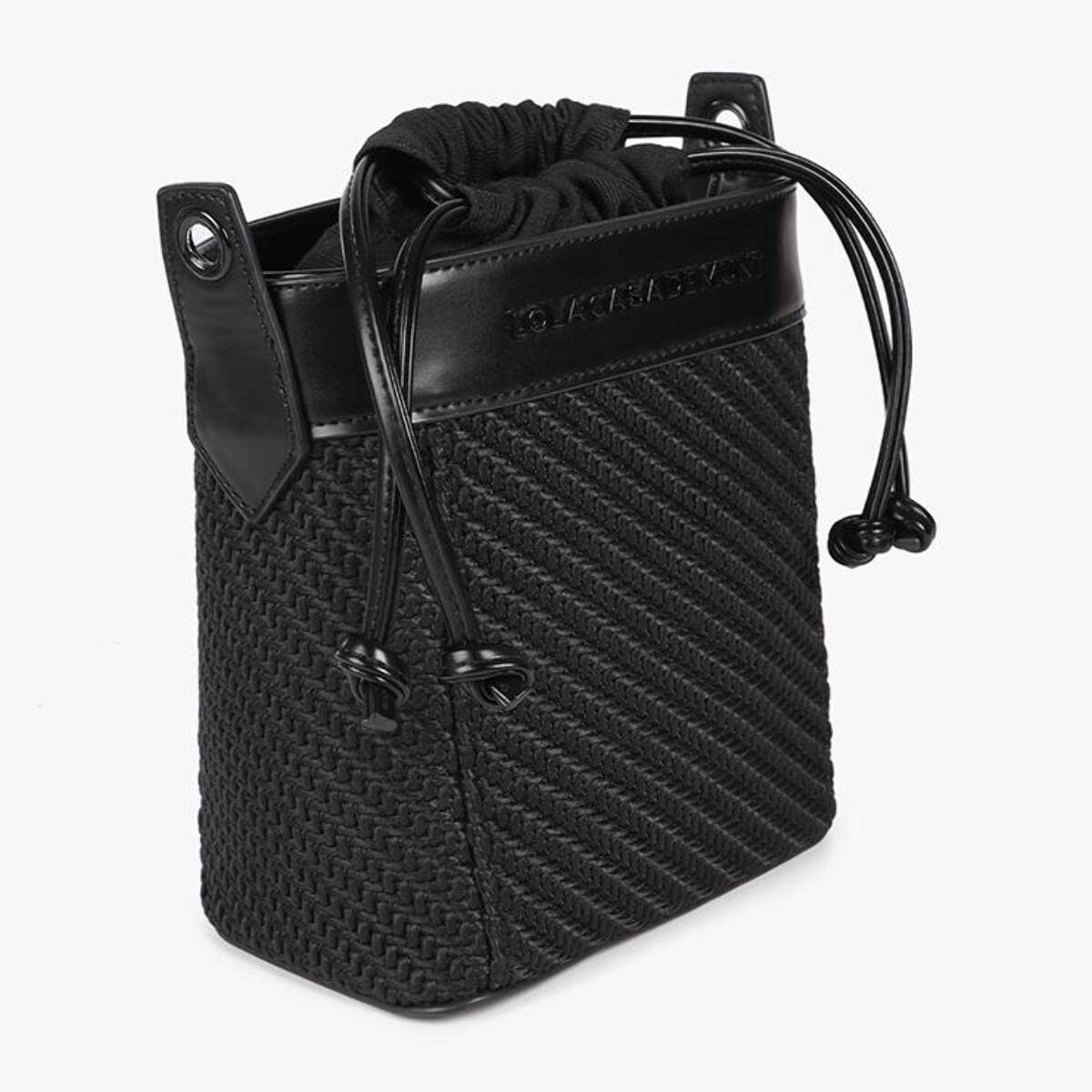 Borsa a tracolla combinata in tessuto e similpelle